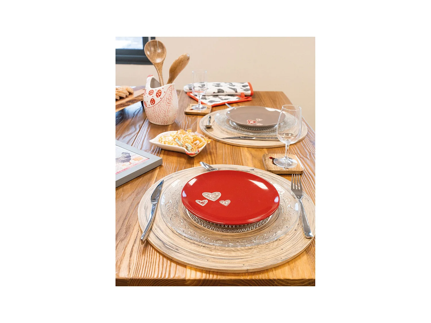 Sets de table en bambou naturel et noir (lot de 6)