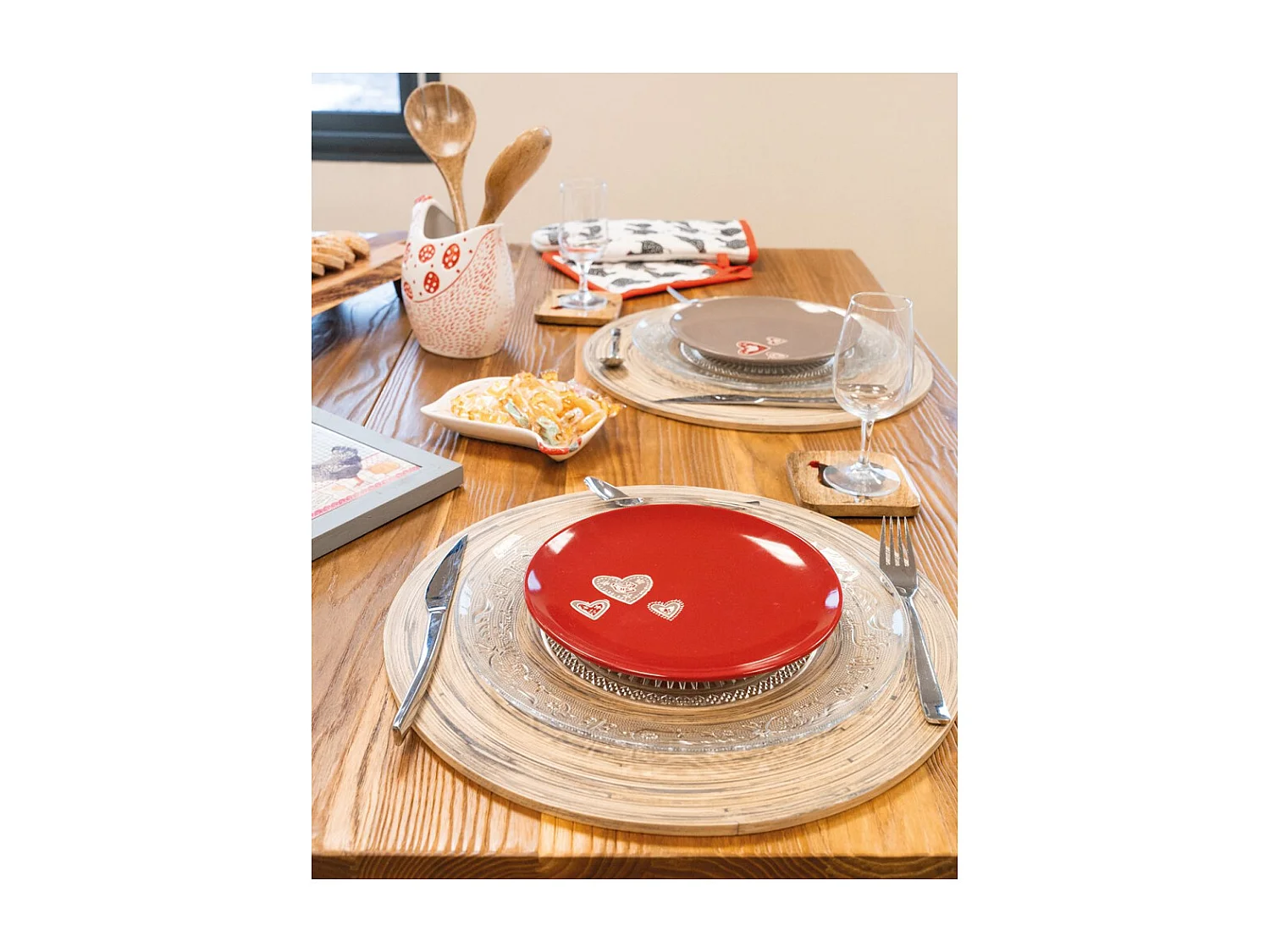 Sets de table en bambou naturel et noir (lot de 6)