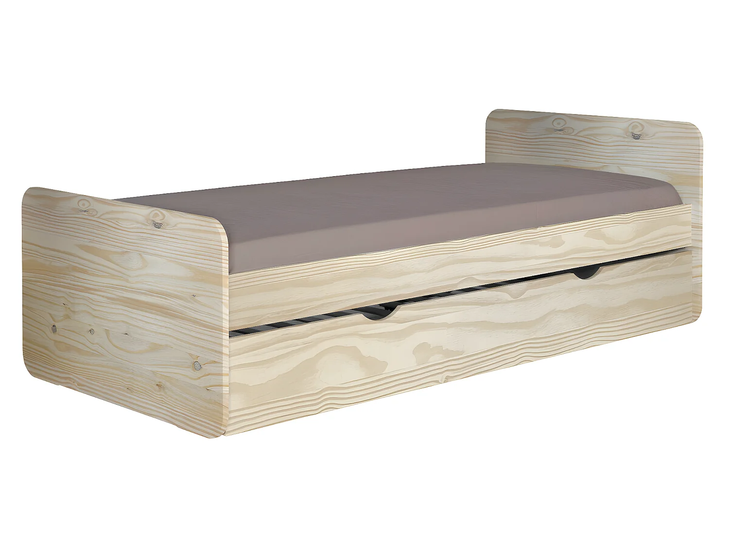 Lit gigogne 90x190 cm bois massif bois LUPIN