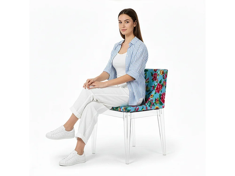 Chaise de salle à manger - Pieds transparents - Design à motifs - Mademoiselle Transparent