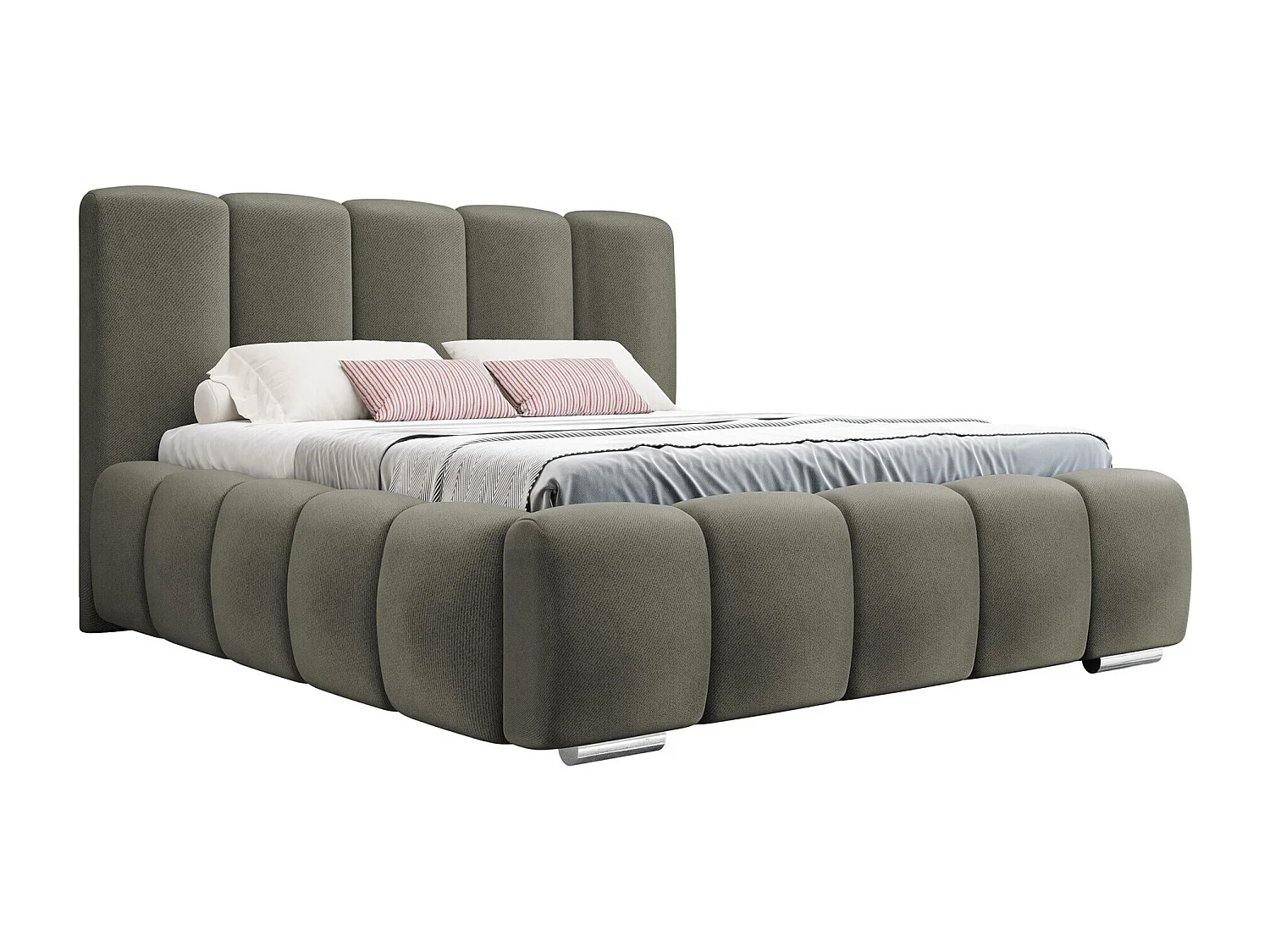 Cama TrendyNest 106, Doble, Verde, 160x200, Tapiz, Somieres, 180x222x112cm