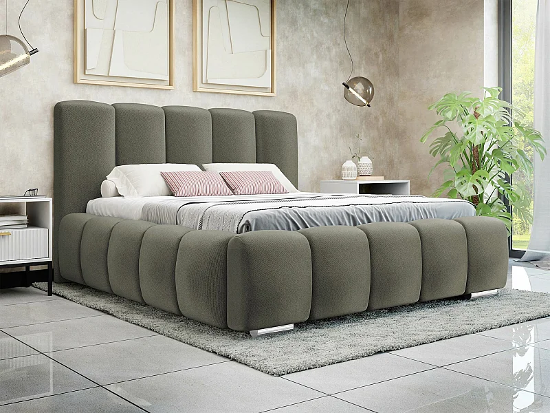 Cama TrendyNest 106, Doble, Verde, 140x200, Tapiz, Somieres, 160x222x112cm