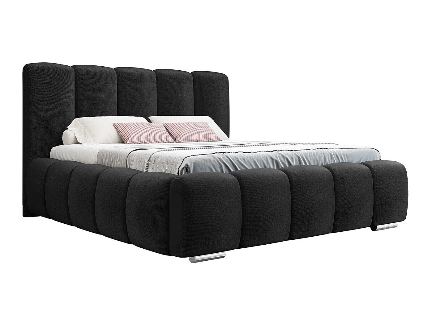 Cama TrendyNest Alceus I, Doble, Negro, Tapiz, Somieres, 16x22x11cm