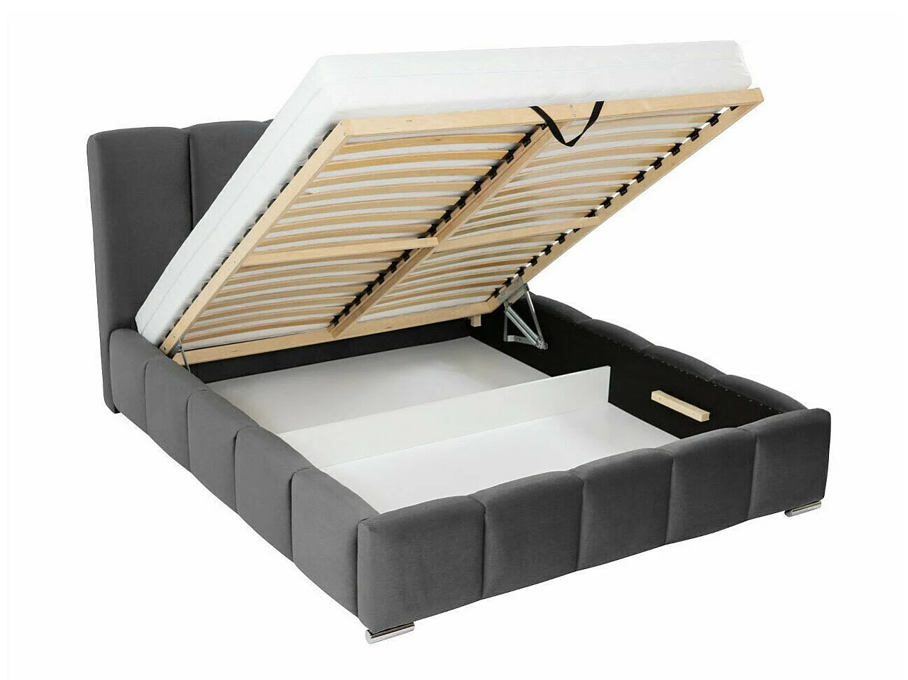 Cama TrendyNest Alceus I, Doble, Negro, Tapiz, Somieres, 16x22x11cm