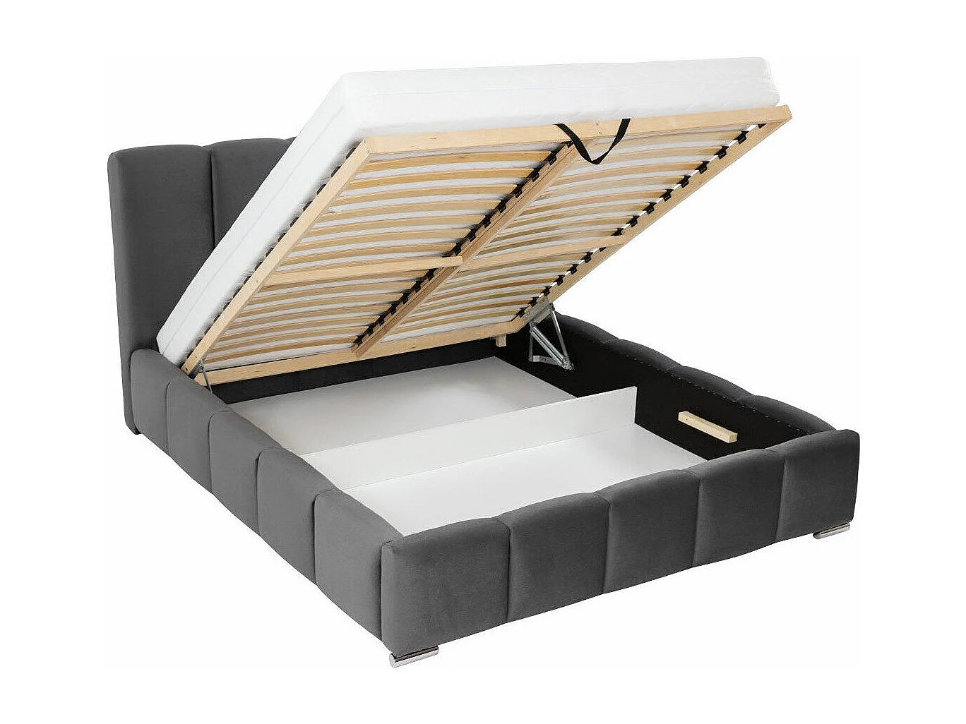 Cama TrendyNest 106, Doble, De color marrón claro, 140x200, Tapiz, Somieres, 160x222cm