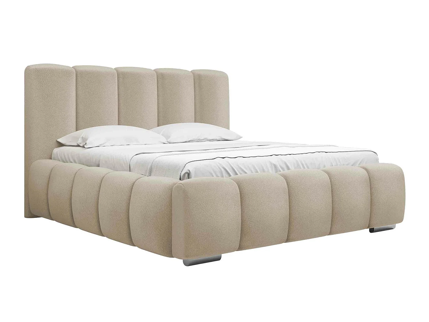 Cama TrendyNest Alceus I, Doble, Crema, Tapiz, Somieres, 16x22x11cm