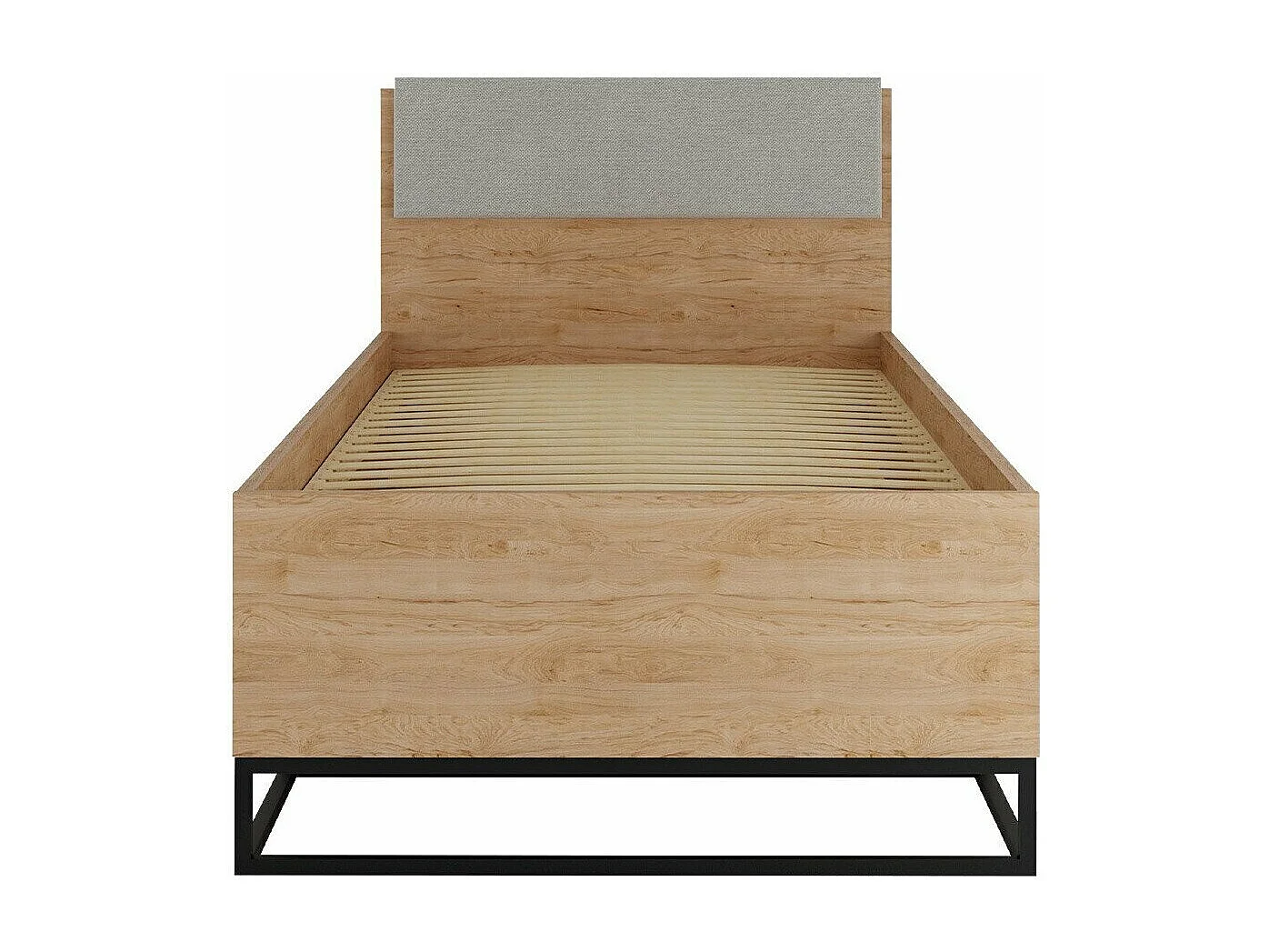 Cama Romcama 109, Individuales, De color marrón claro, 90x200, Aglomerado laminado, 95cm
