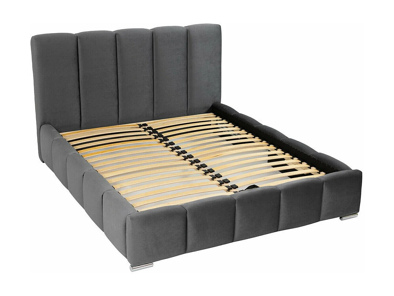 Cama TrendyNest 106, Casal, Cinzento, Tecido, Estrados de cama