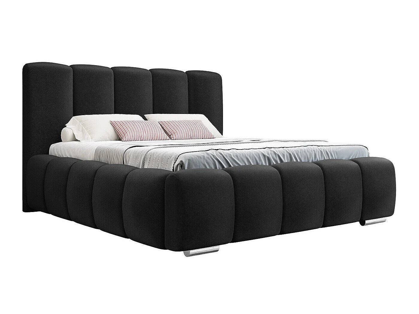 Cama TrendyNest Alceus I, Doble, Negro, Tapiz, Somieres, 20x22x11cm