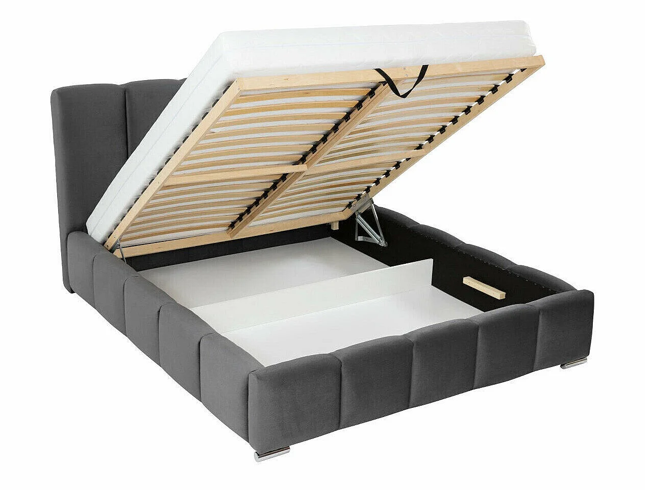 Cama TrendyNest Alceus I, Doble, Negro, Tapiz, Somieres, 20x22x11cm