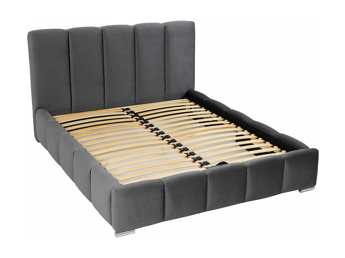 Cama TrendyNest 106, Casal, Cinzento, Tecido, Estrados de cama