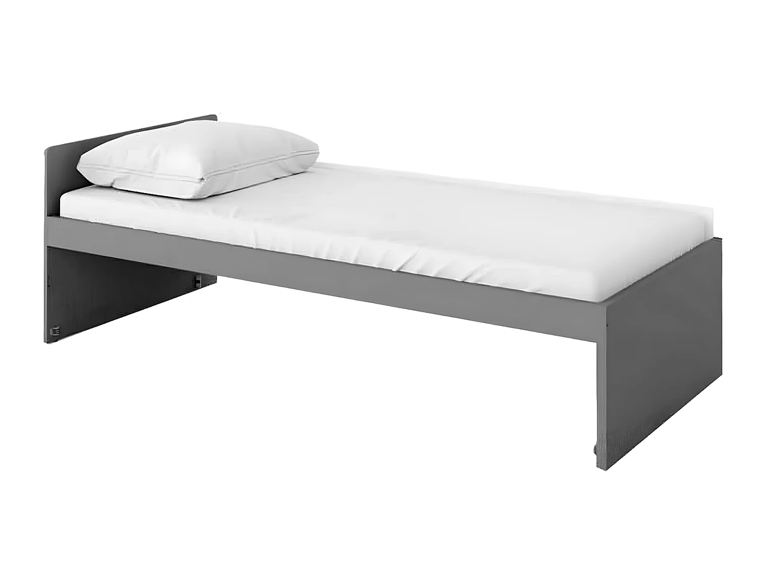 Lit Veravie 119, Unique, Gris, 90x200, Stratifié, Disponible, 95x206x67cm