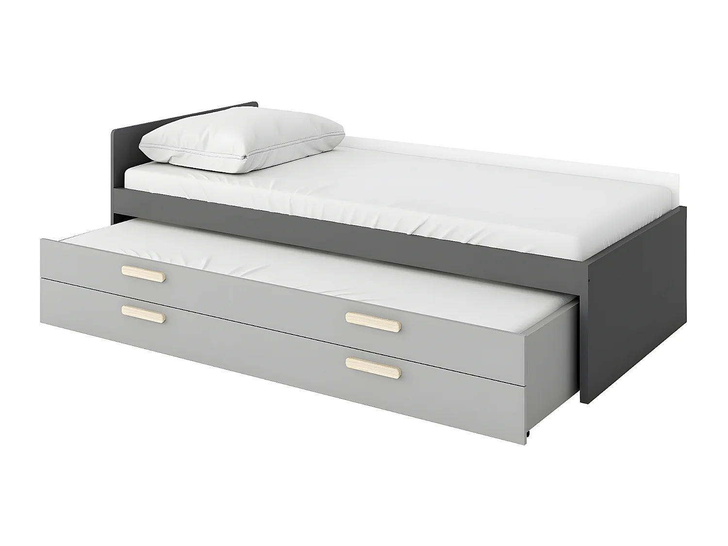 Lit Veravie 118, Unique, Gris, 90x200, Stratifié, Disponible, 95x206x67cm