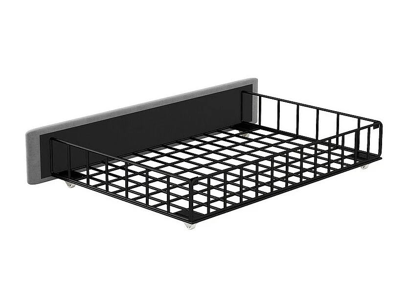 Lit rembourré 140x200cm avec 4 tiroirs - avec LED + USB port de charge + Lecteur - Gris