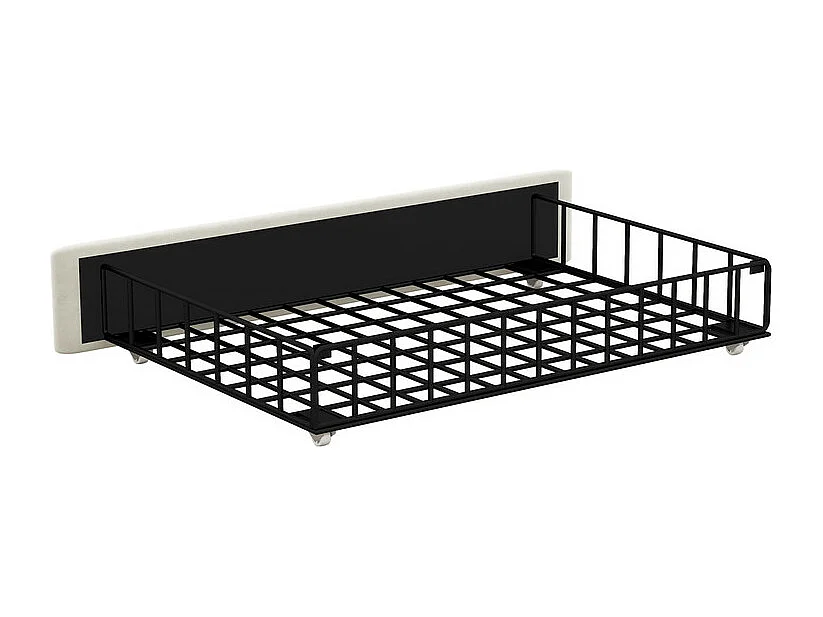 Fluweel gestoffeerd bed - 140x200cm - 4 lades + LED + Oplaadpoorten + Lezer - Beige