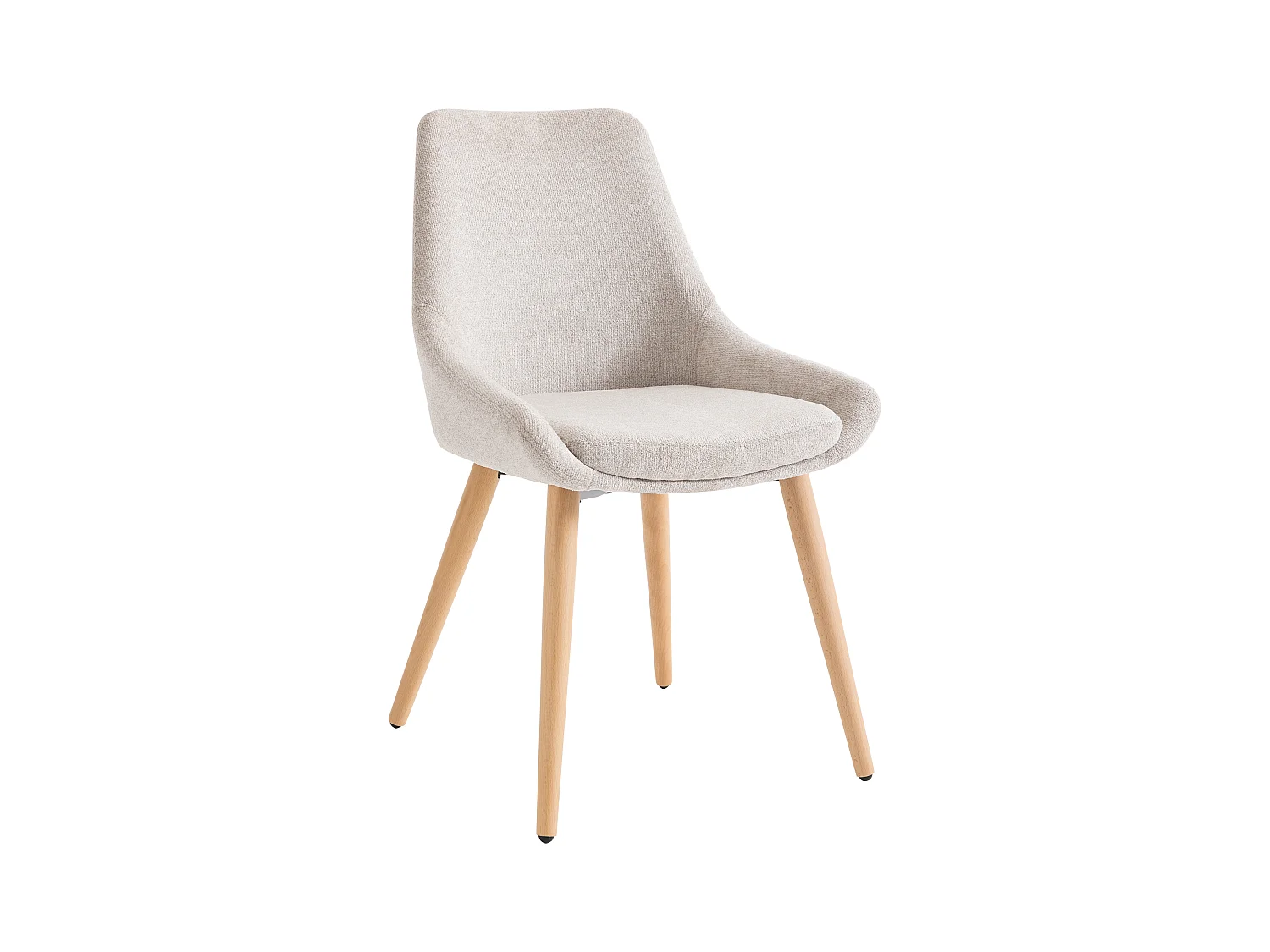 Sæt med 6 stole i stof og bøgetræ - Beige - MASURIE