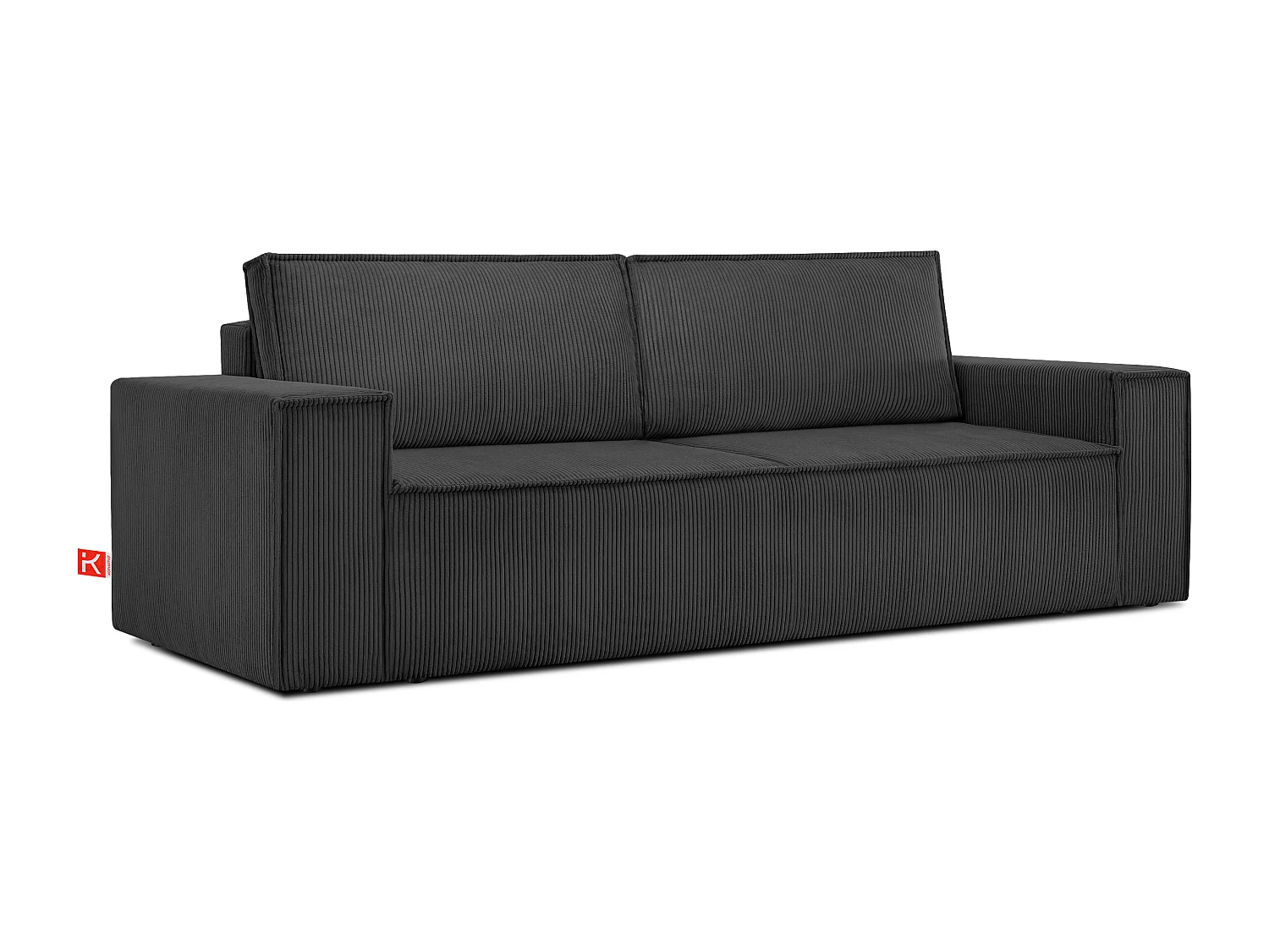 Sofa 3 Sitzer - mit Schlaffunktion - in Pet Friendly Cord-Stoff - dunkelgrau - NAPI