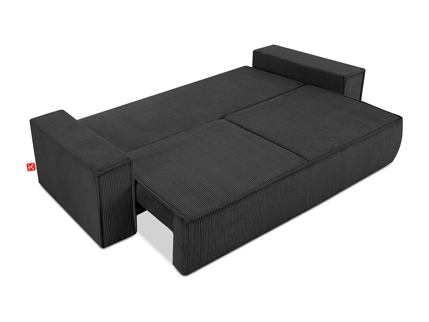 Sofa 3 Sitzer - mit Schlaffunktion - in Pet Friendly Cord-Stoff - dunkelgrau - NAPI