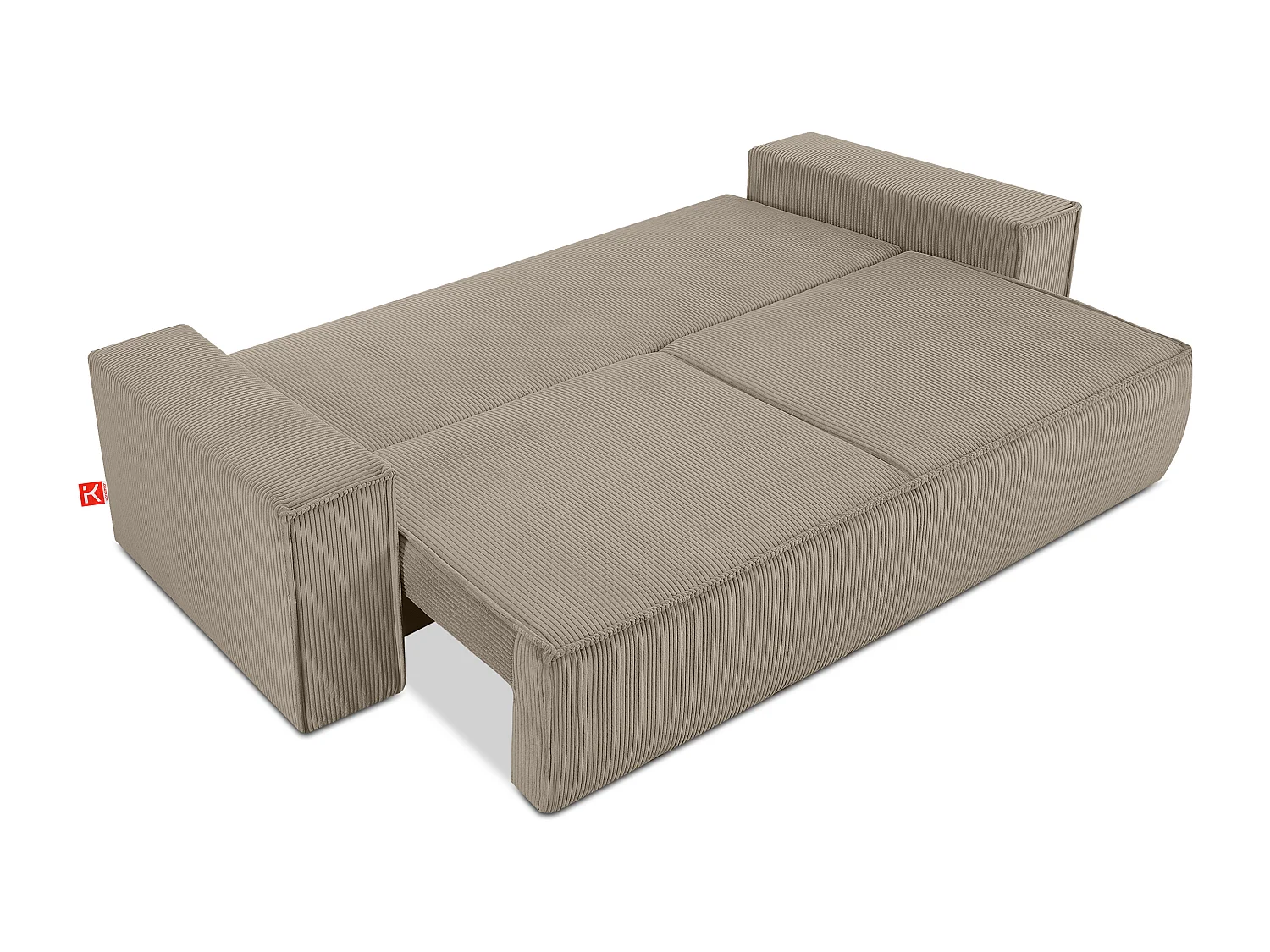 Sofa 3 Sitzer - mit Schlaffunktion - in Pet Friendly Cord-Stoff - Beige - NAPI