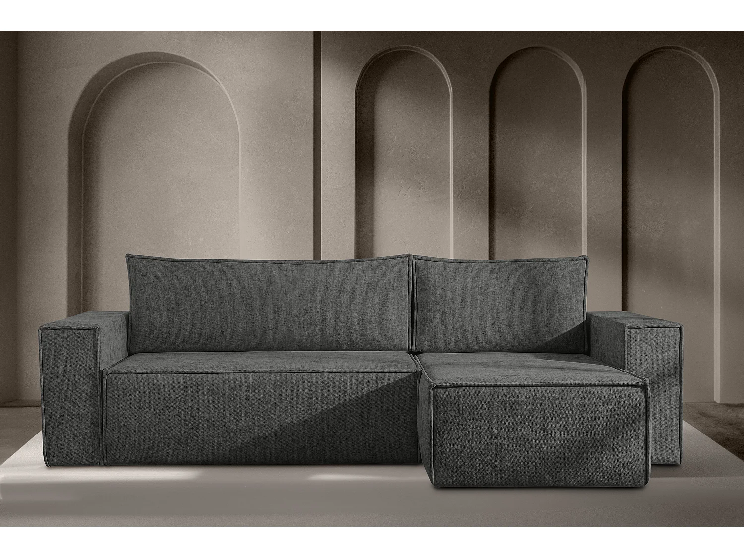 Ecksofa Big links/rechts - mit Schlaffunktion - silber - NAPI II