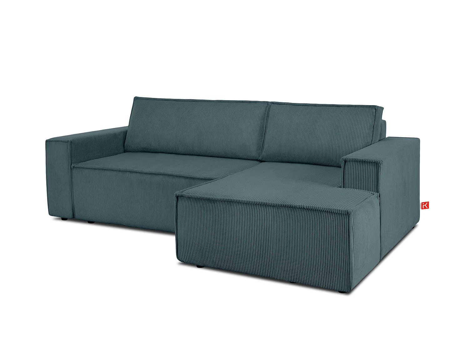 Ecksofa rechts - mit Schlaffunktion - in Pet Friendly Cord-Stoff - blau - NAPI