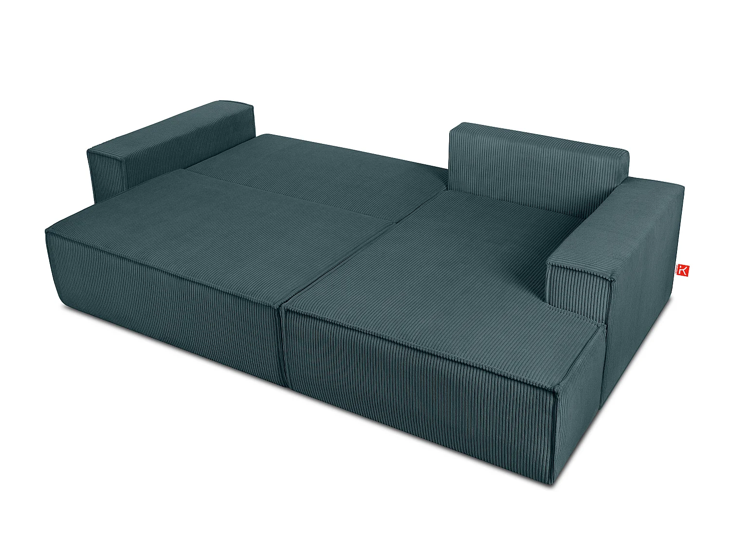 Ecksofa rechts - mit Schlaffunktion - in Pet Friendly Cord-Stoff - blau - NAPI