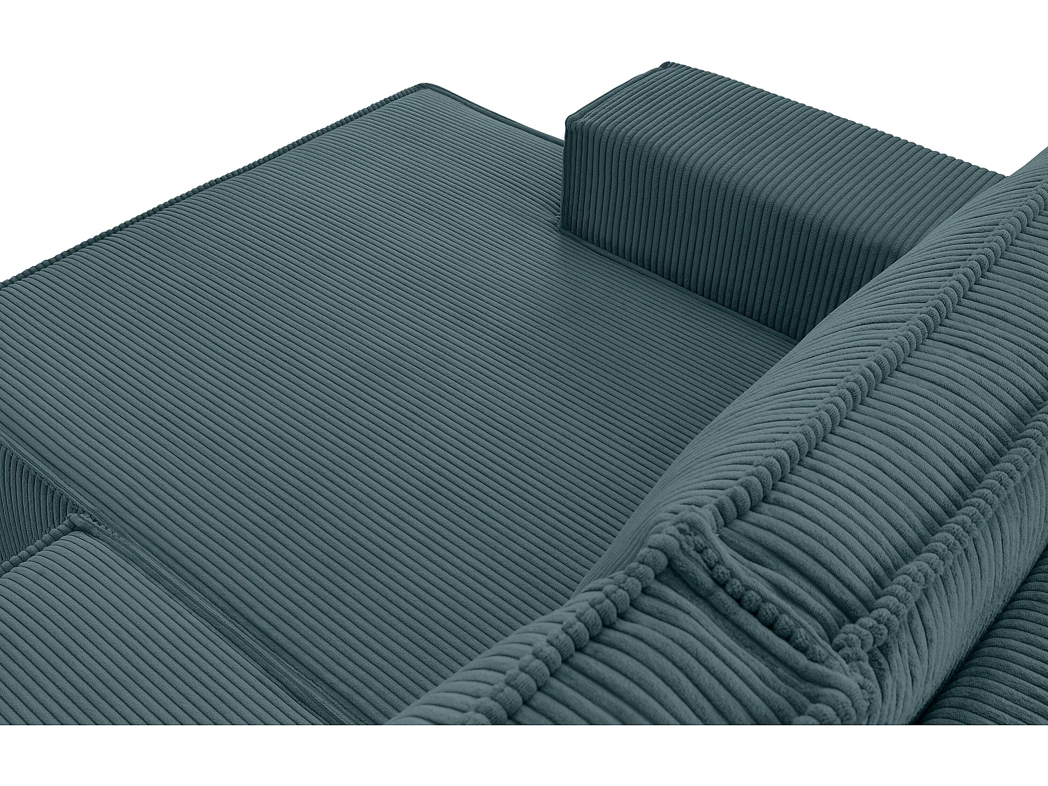 Ecksofa rechts - mit Schlaffunktion - in Pet Friendly Cord-Stoff - blau - NAPI