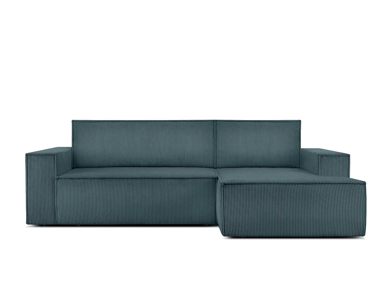 Ecksofa rechts - mit Schlaffunktion - in Pet Friendly Cord-Stoff - blau - NAPI