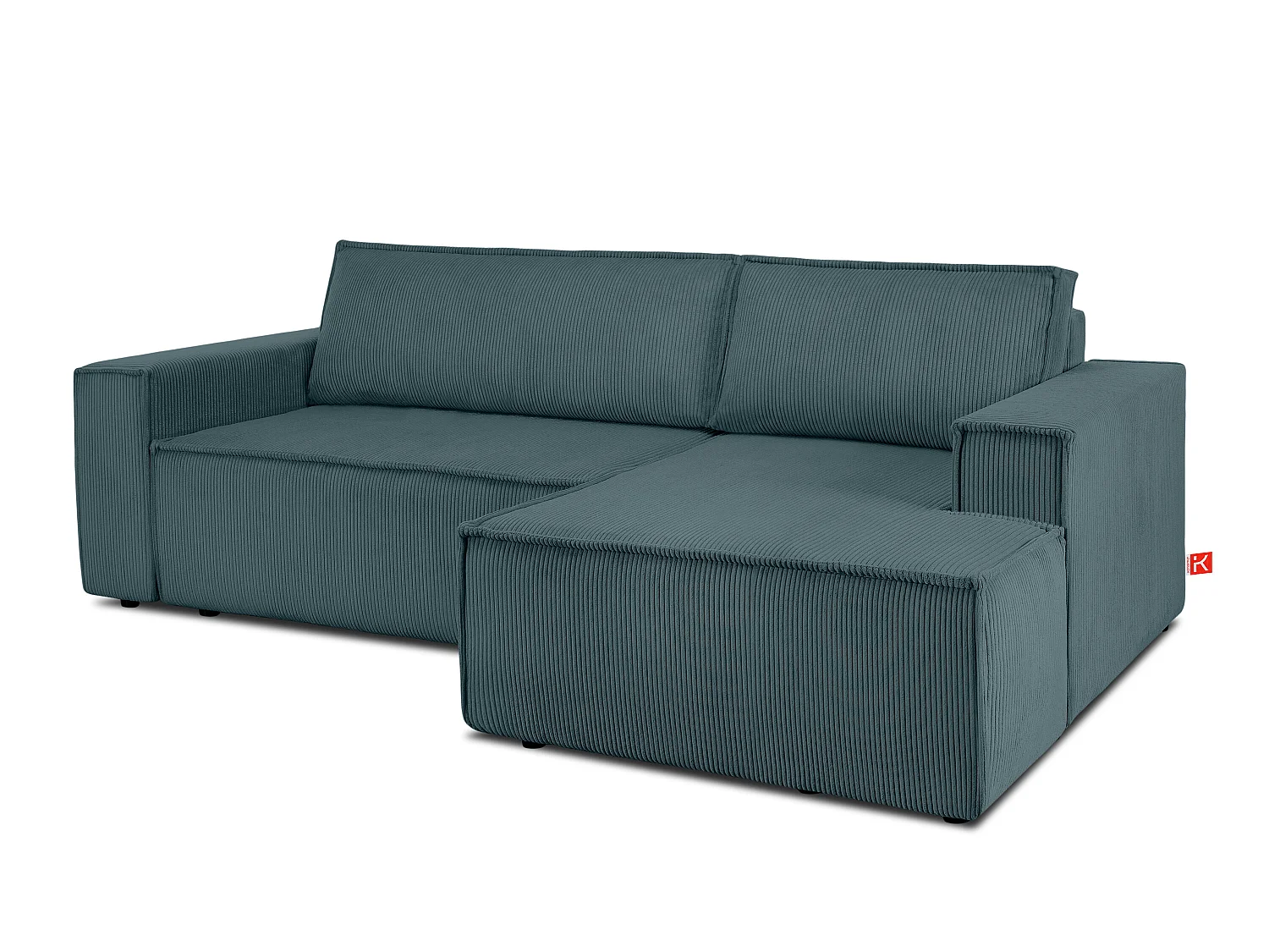 Ecksofa rechts - mit Schlaffunktion - in Pet Friendly Cord-Stoff - blau - NAPI