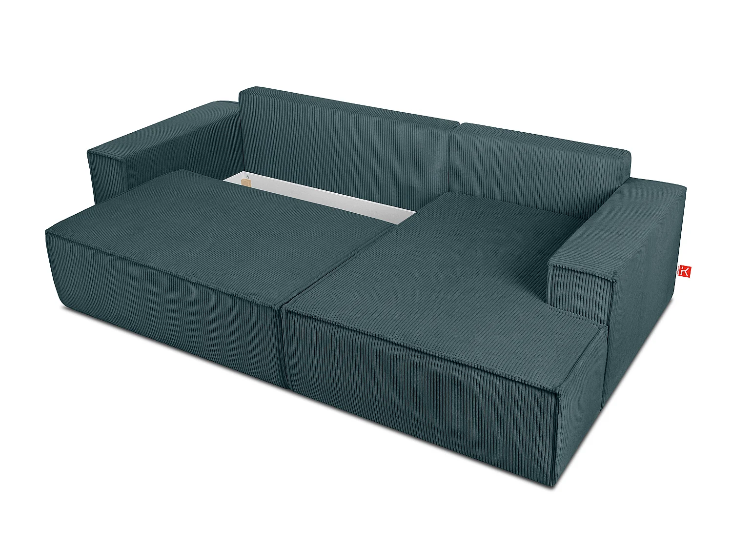 Ecksofa rechts - mit Schlaffunktion - in Pet Friendly Cord-Stoff - blau - NAPI