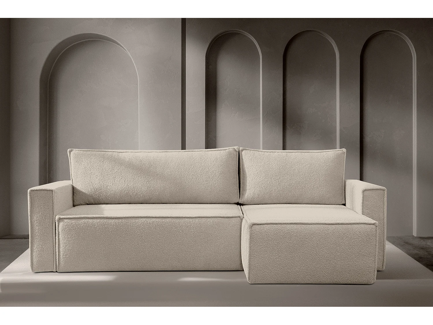 Ecksofa Big links/rechts - mit Schlaffunktion - Modern - elfenbein - NAPI II