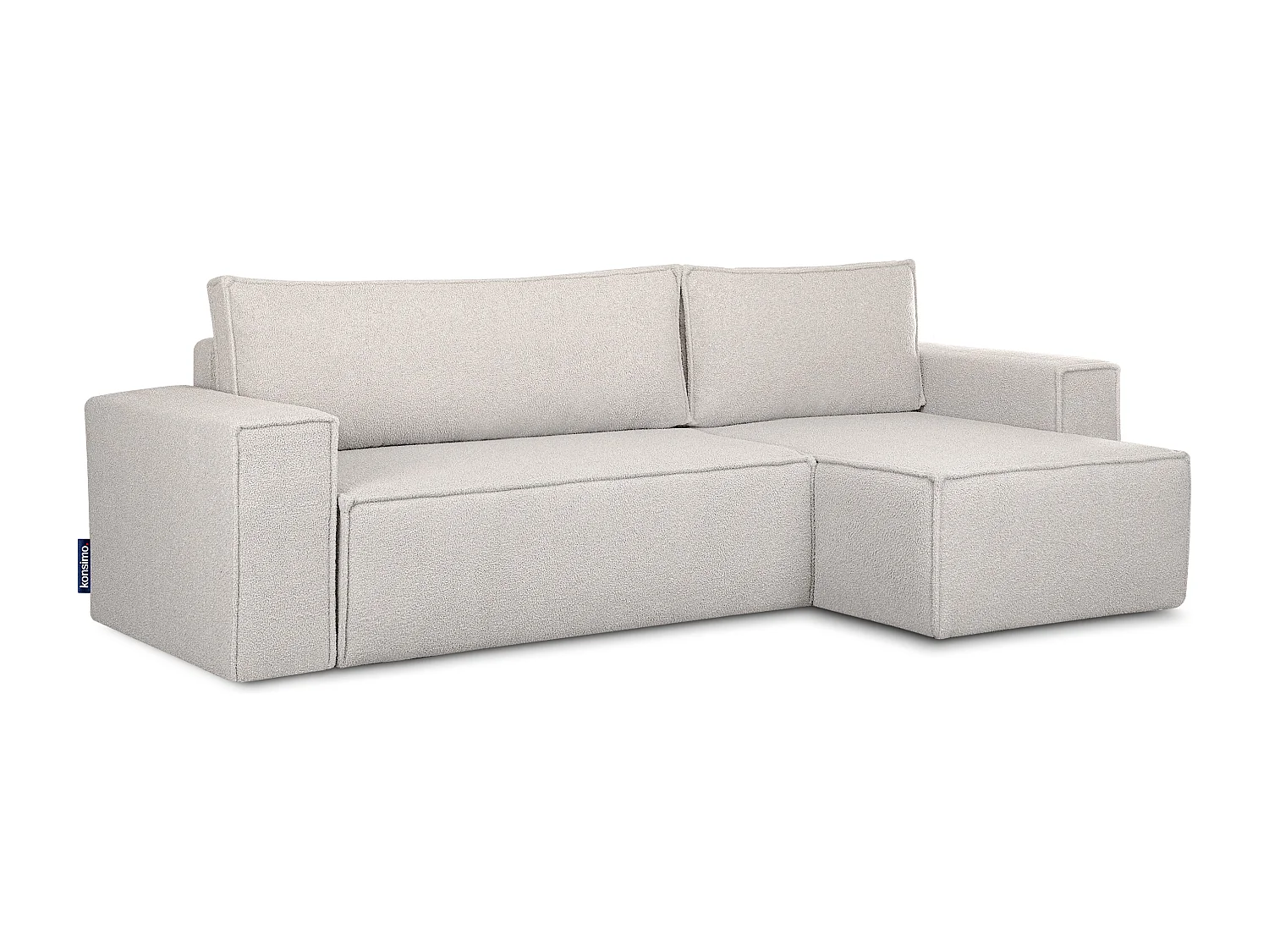 Ecksofa Big links/rechts - mit Schlaffunktion - in Pet Friendly CordStoff - weiß - NAPI II