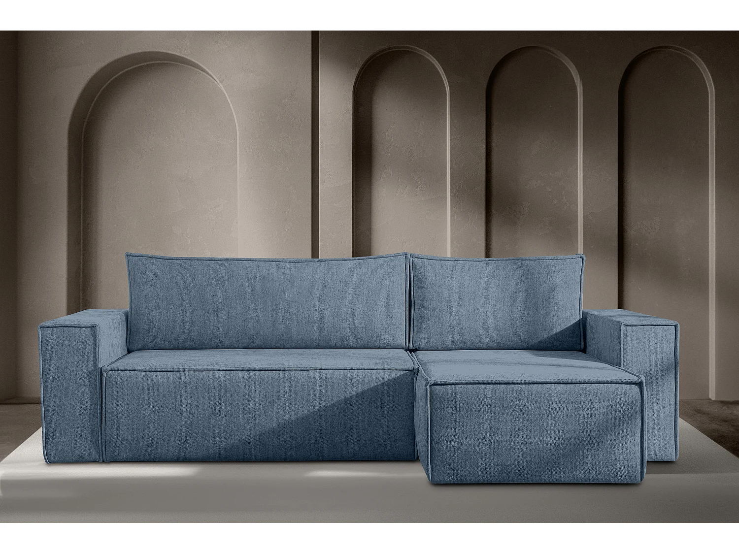 Ecksofa Big links/rechts - mit Schlaffunktion - hellblau - NAPI II