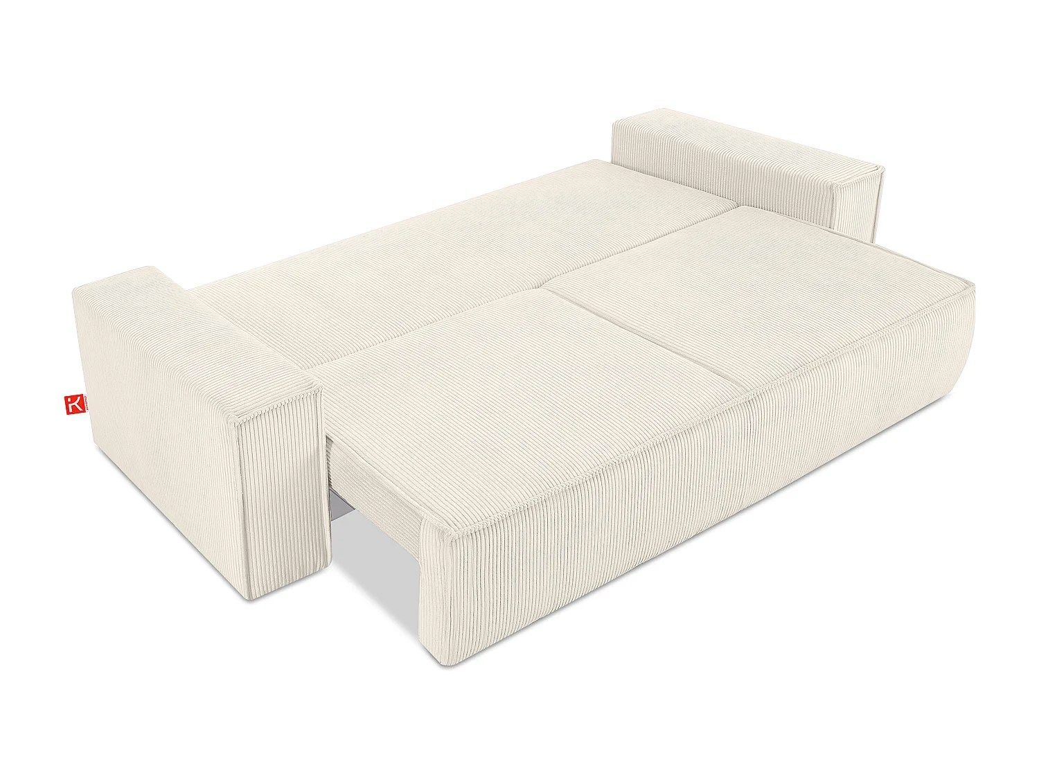 Sofa 3 Sitzer - mit Schlaffunktion - in Pet Friendly Cord-Stoff - ecru - NAPI