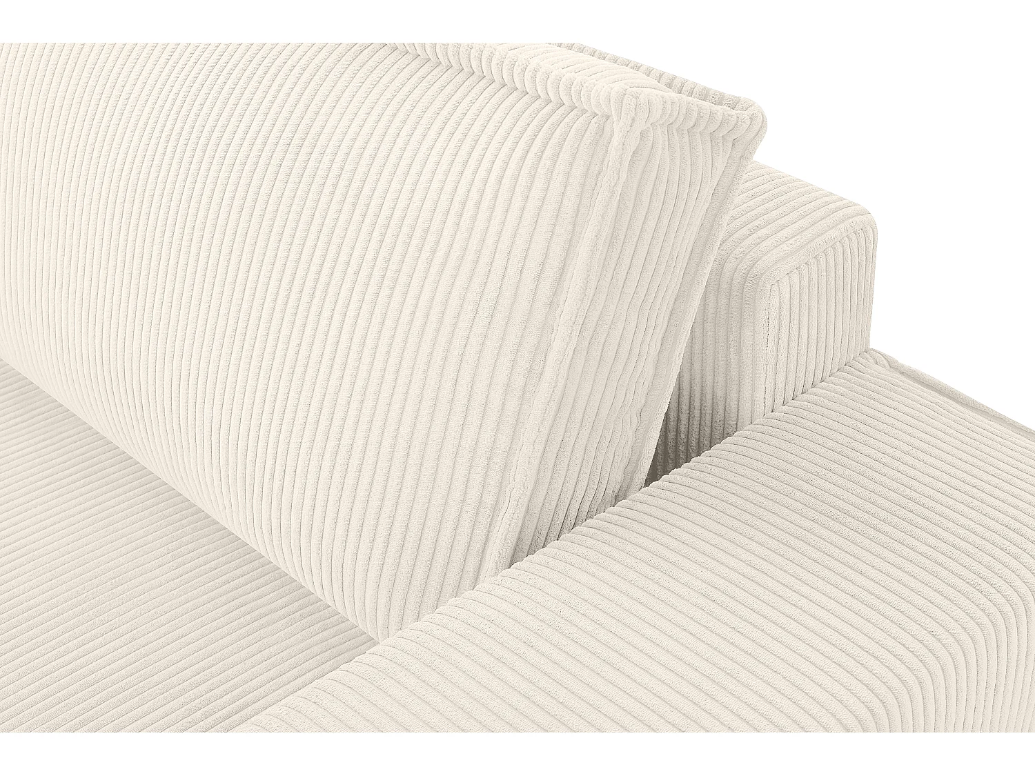 Sofa 3 Sitzer - mit Schlaffunktion - in Pet Friendly Cord-Stoff - ecru - NAPI