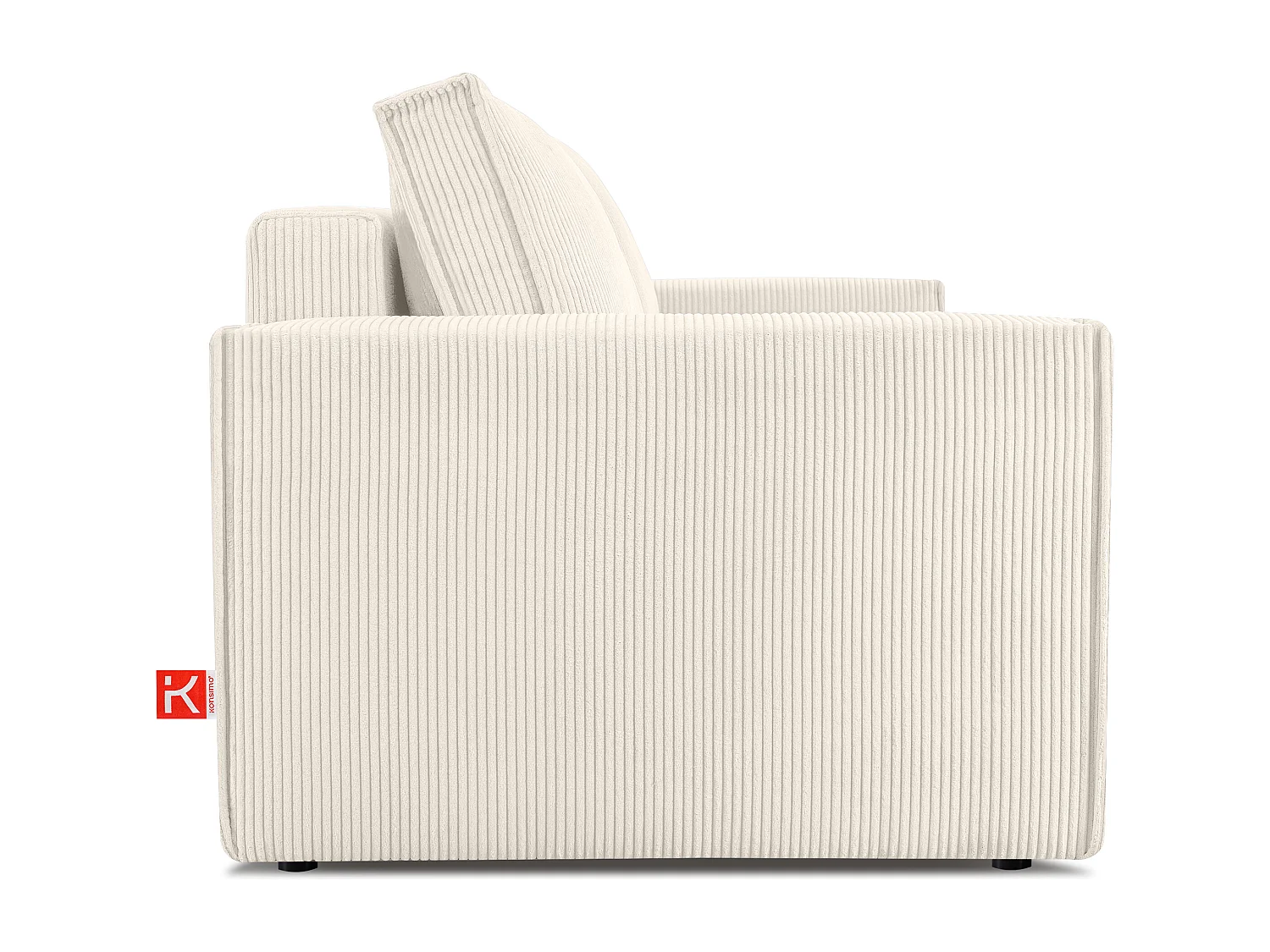 Sofa 3 Sitzer - mit Schlaffunktion - in Pet Friendly Cord-Stoff - ecru - NAPI