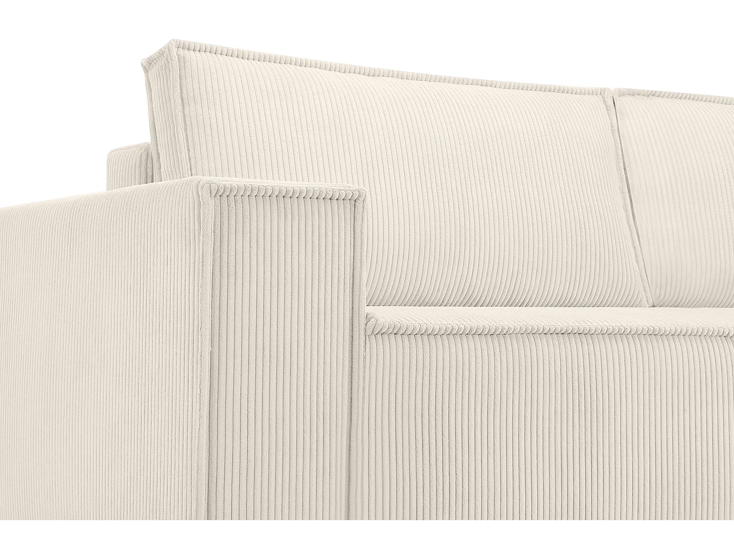 Sofa 3 Sitzer - mit Schlaffunktion - in Pet Friendly Cord-Stoff - ecru - NAPI