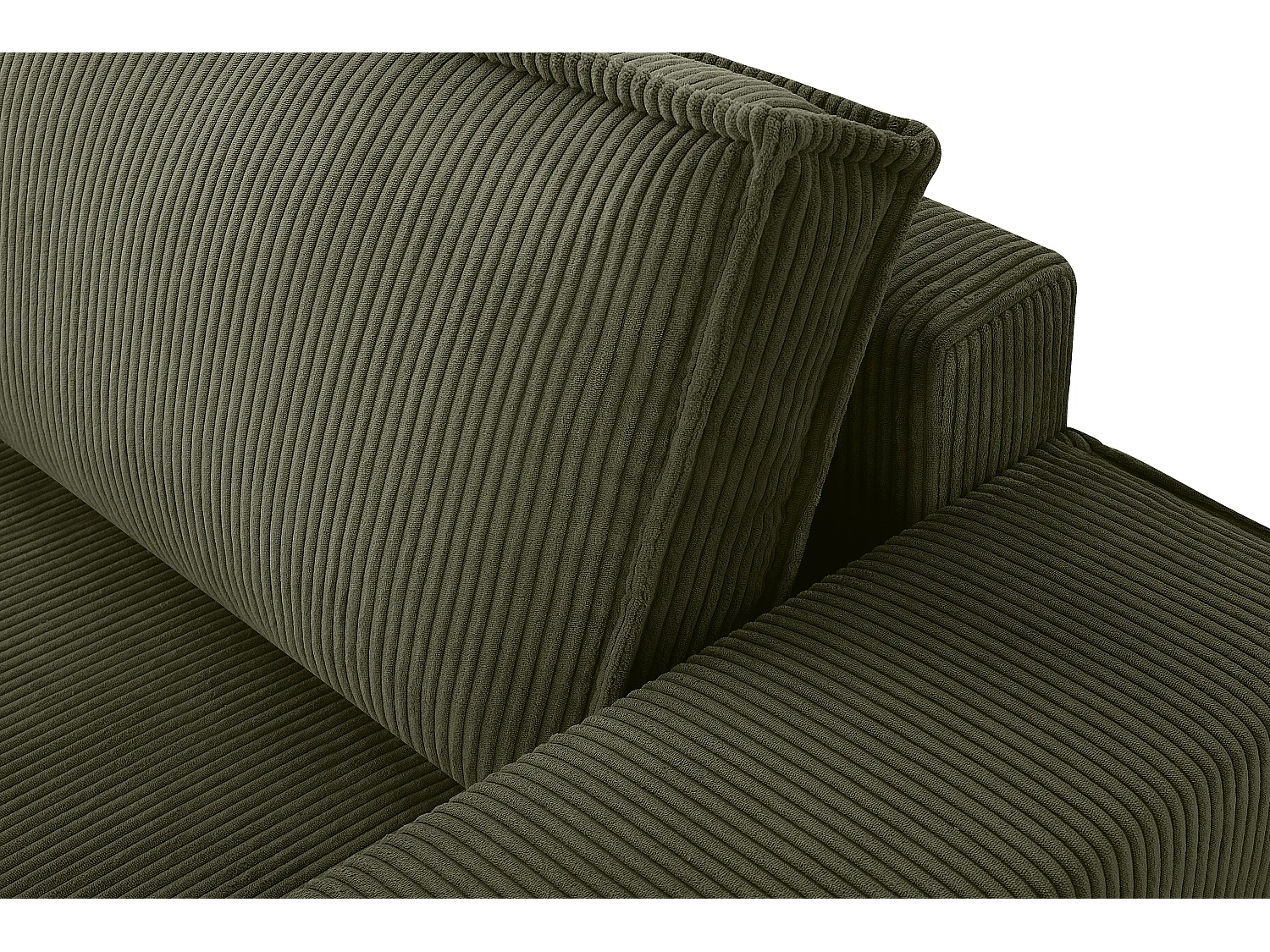 Sofa 3 Sitzer - mit Schlaffunktion - in Pet Friendly Cord-Stoff - Olivgrün - NAPI