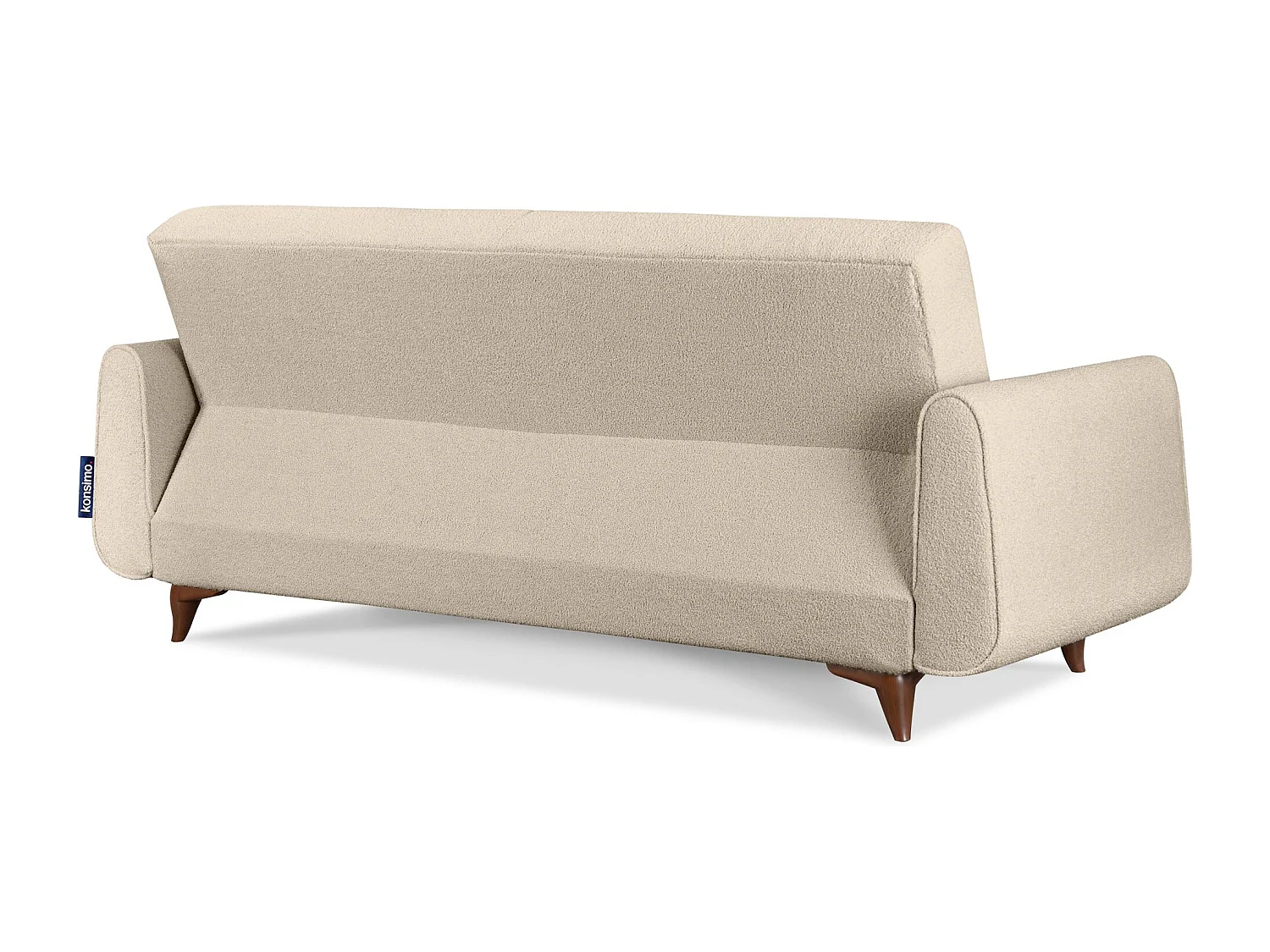 Schlafsofa GUSTAVO Schlafsofa - 3-Sitzer - Stoff Velours - Cremeweiß