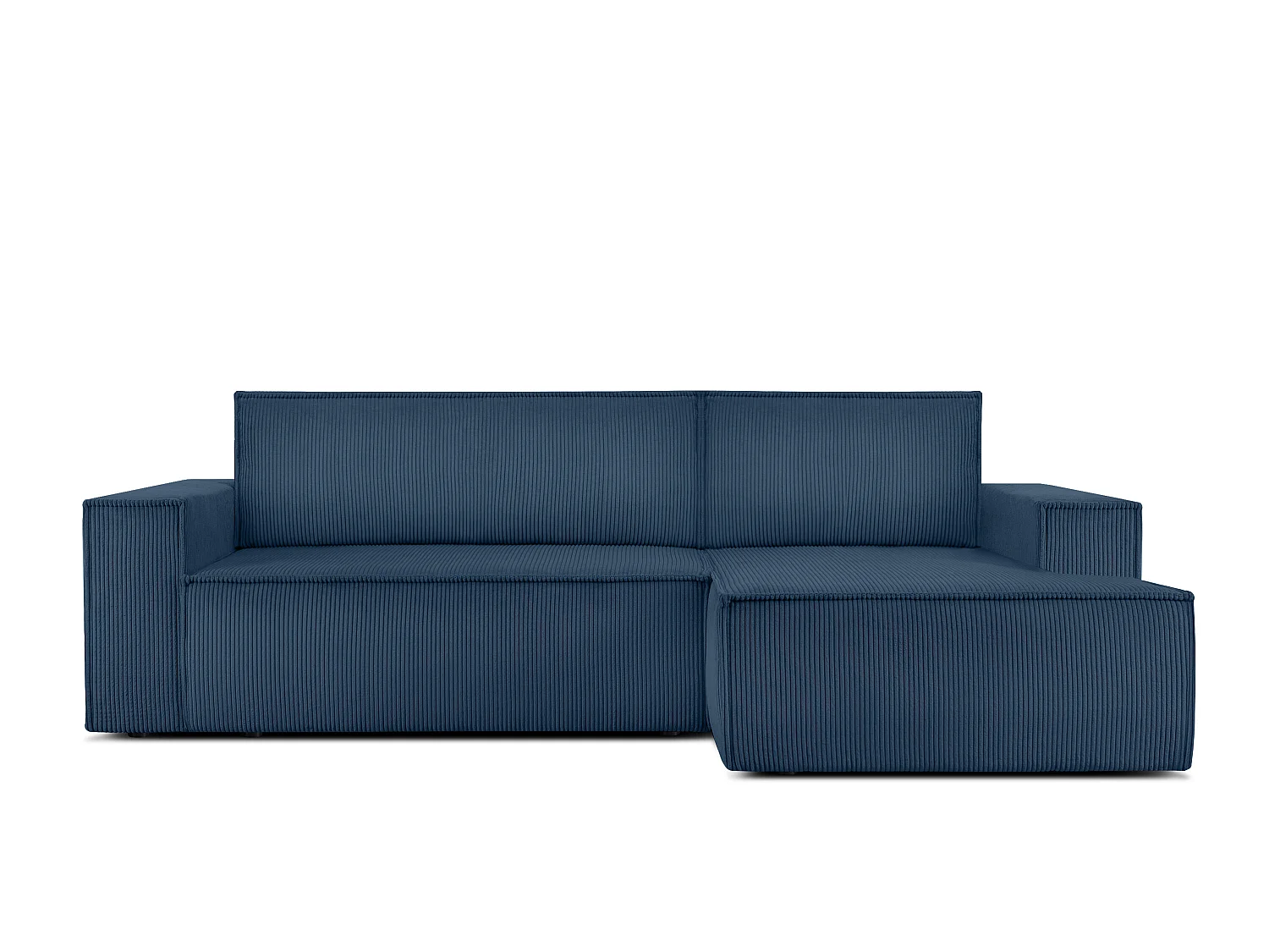 Ecksofa rechts - mit Schlaffunktion - in Pet Friendly Cord-Stoff - marineblau - NAPI