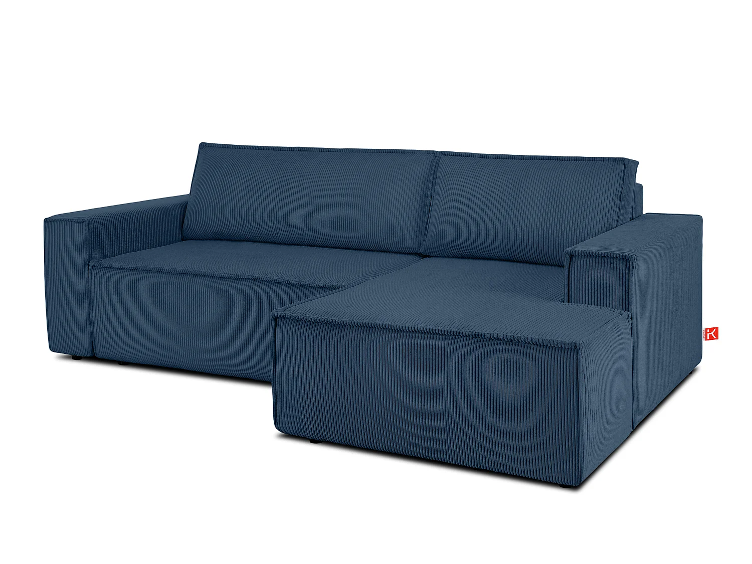 Ecksofa rechts - mit Schlaffunktion - in Pet Friendly Cord-Stoff - marineblau - NAPI