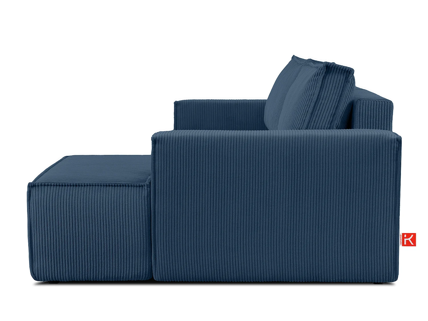 Ecksofa rechts - mit Schlaffunktion - in Pet Friendly Cord-Stoff - marineblau - NAPI