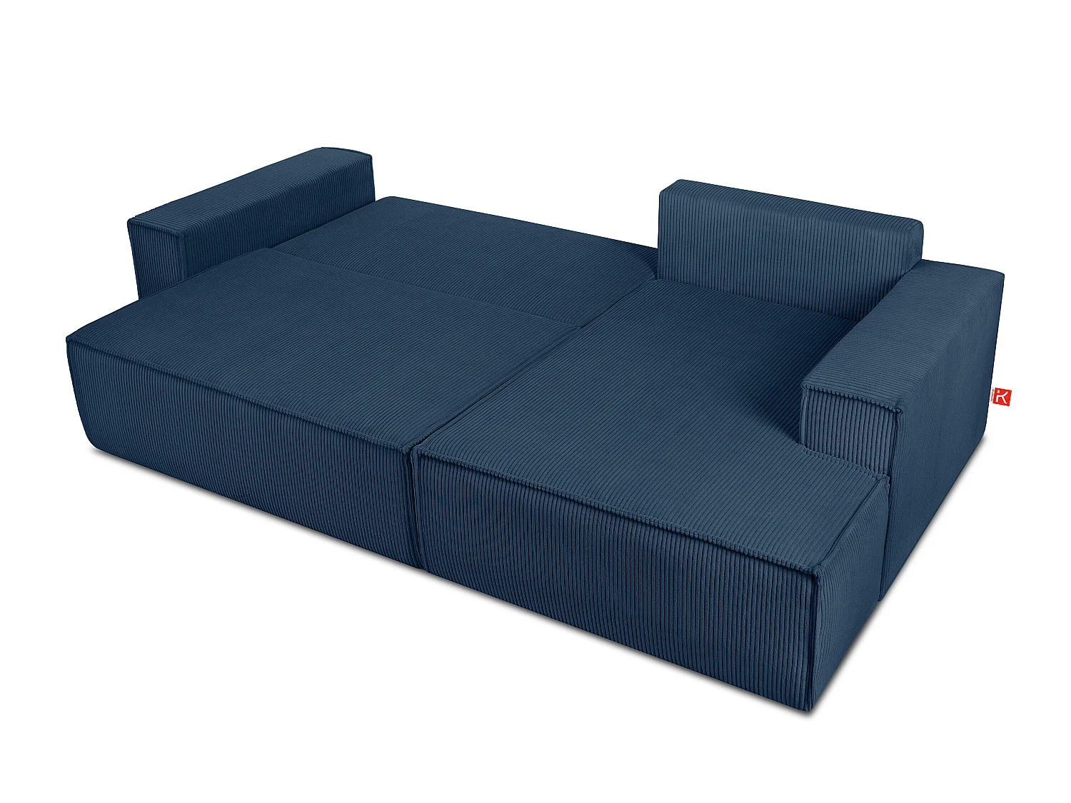 Ecksofa rechts - mit Schlaffunktion - in Pet Friendly Cord-Stoff - marineblau - NAPI