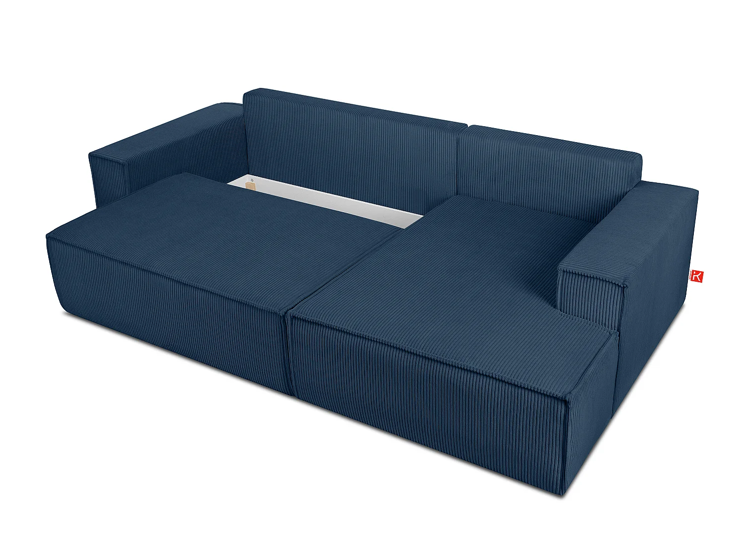 Ecksofa rechts - mit Schlaffunktion - in Pet Friendly Cord-Stoff - marineblau - NAPI