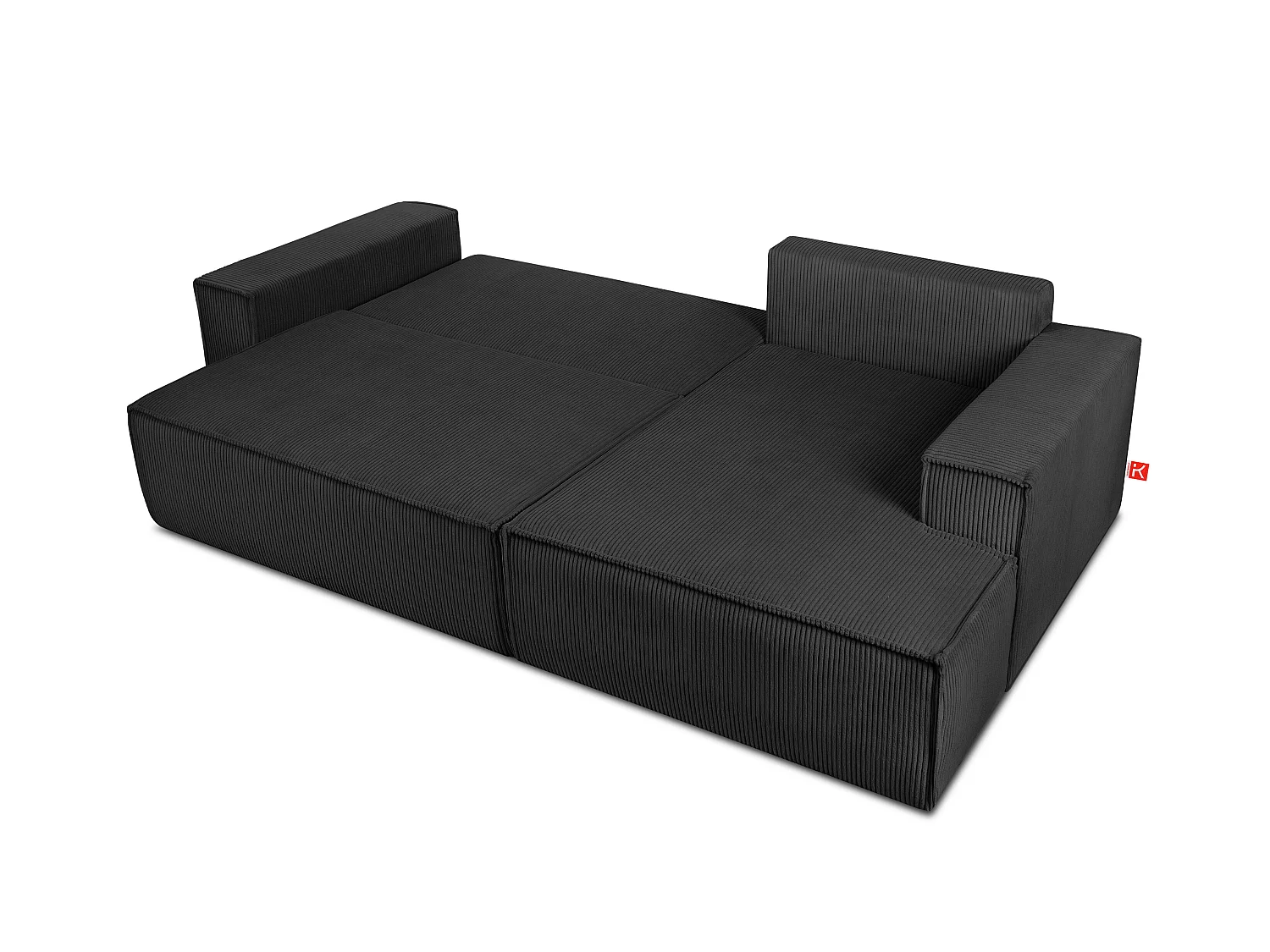 Ecksofa rechts - mit Schlaffunktion - in Pet Friendly Cord-Stoff - dunkelgrau - NAPI