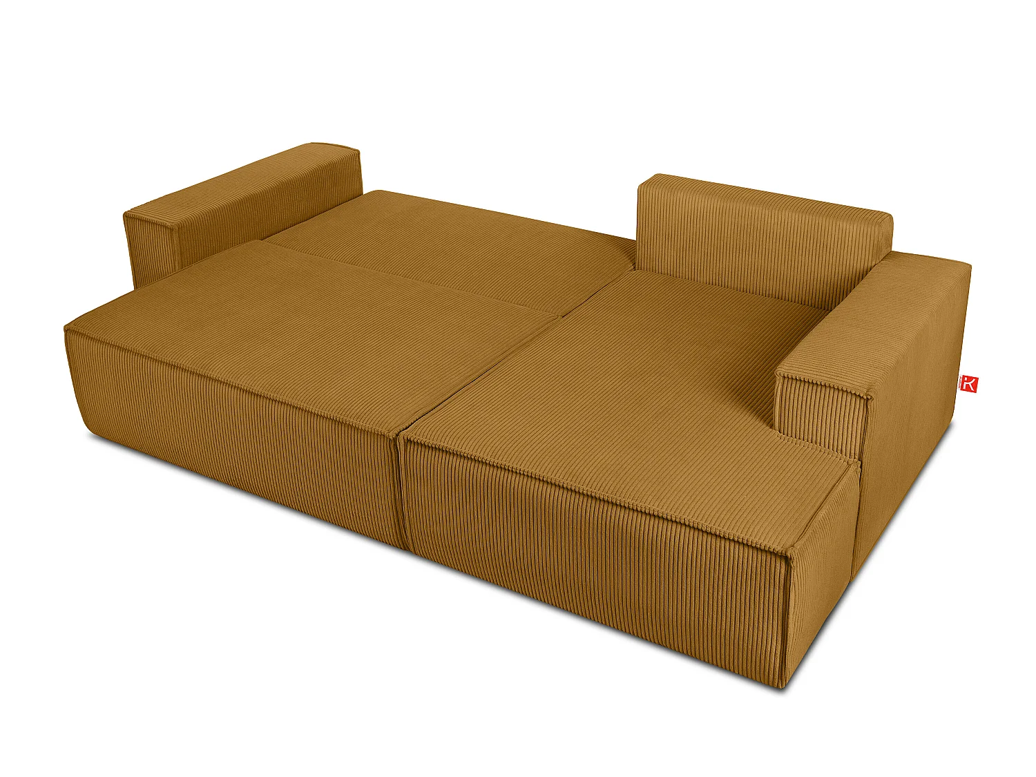 Ecksofa rechts - mit Schlaffunktion - in Pet Friendly Cord-Stoff - gelb - NAPI