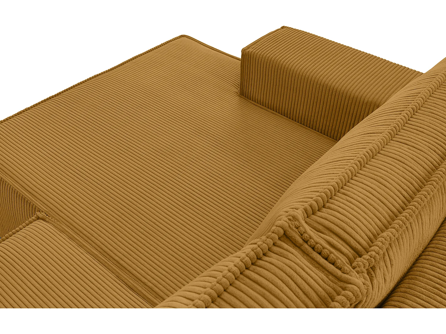 Ecksofa rechts - mit Schlaffunktion - in Pet Friendly Cord-Stoff - gelb - NAPI