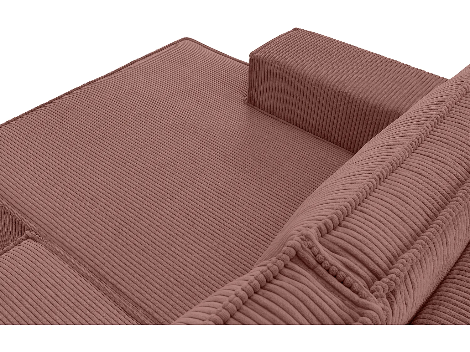 Ecksofa links - mit Schlaffunktion - in Pet Friendly Cord-Stoff - rosa - NAPI