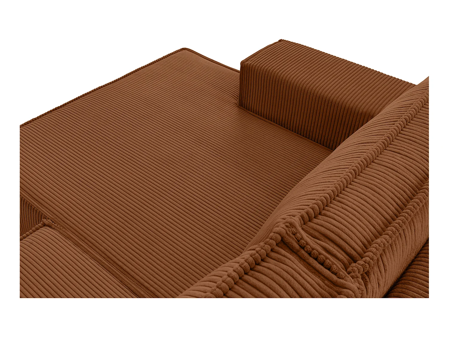 Ecksofa links - mit Schlaffunktion - in Pet Friendly Cord-Stoff - rot - NAPI