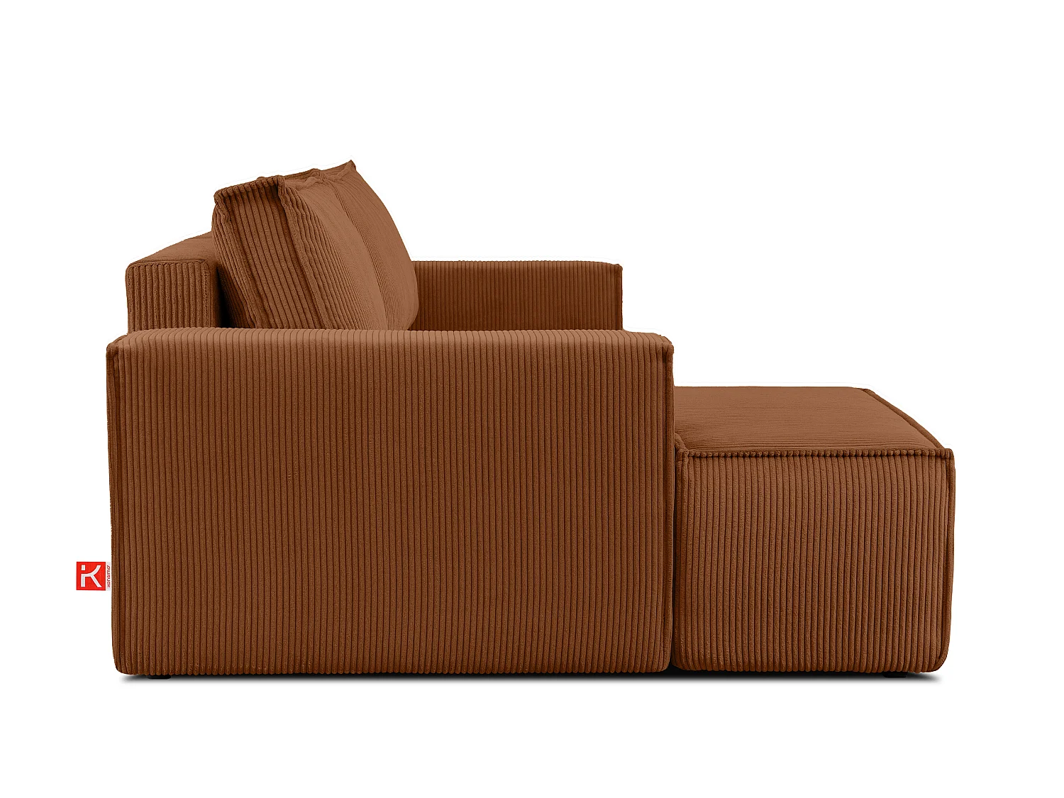 Ecksofa links - mit Schlaffunktion - in Pet Friendly Cord-Stoff - rot - NAPI